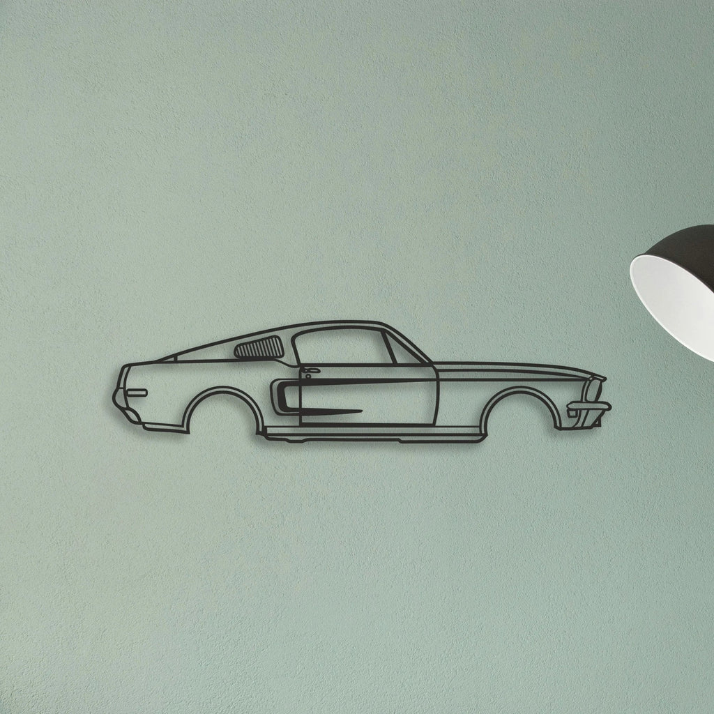 MUSTANG GT390 Classic Silhouette Metal Wall Art - Tinvibe