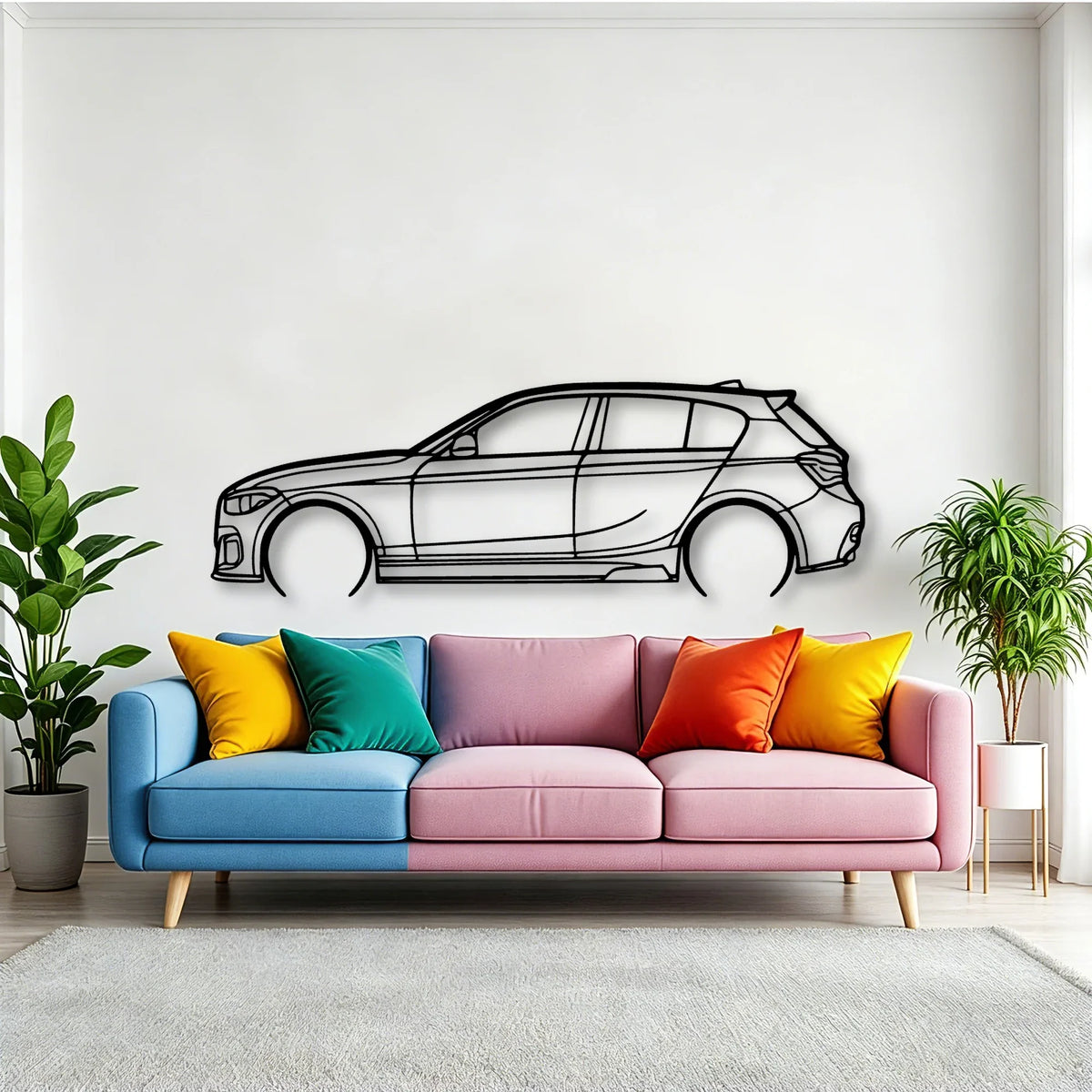 140i F20 2 Classic Silhouette Metal Wall Art - Tinvibe
