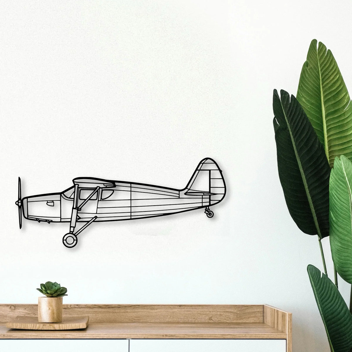 150 2 Classic Aircraft Silhouette Metal Wall Art - Tinvibe