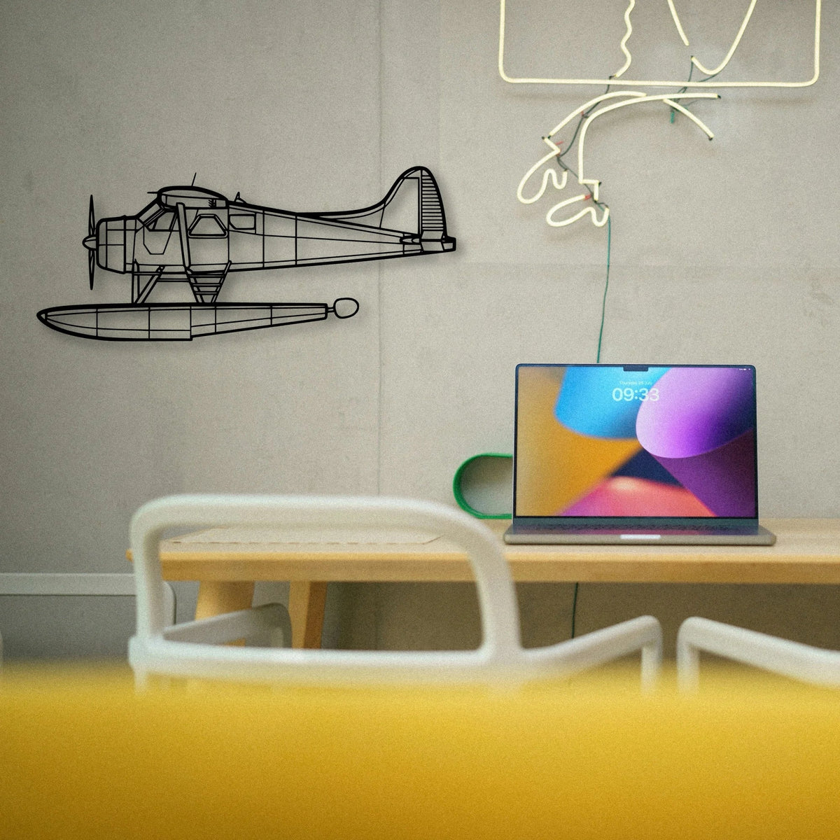 170B Float 2 Classic Aircraft Silhouette Metal Wall Art - Tinvibe