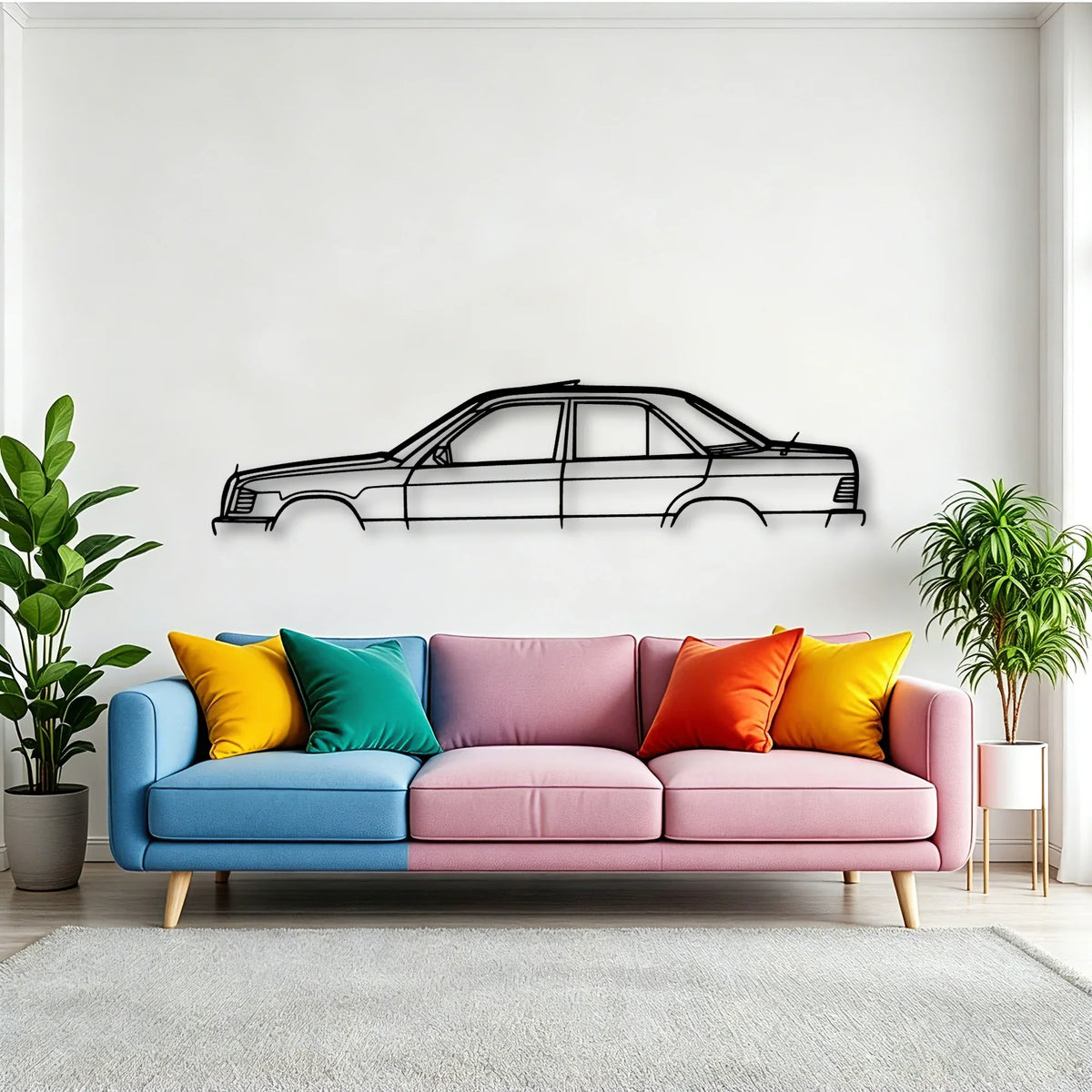 190E 1982 Classic Silhouette Metal Wall Art - Tinvibe