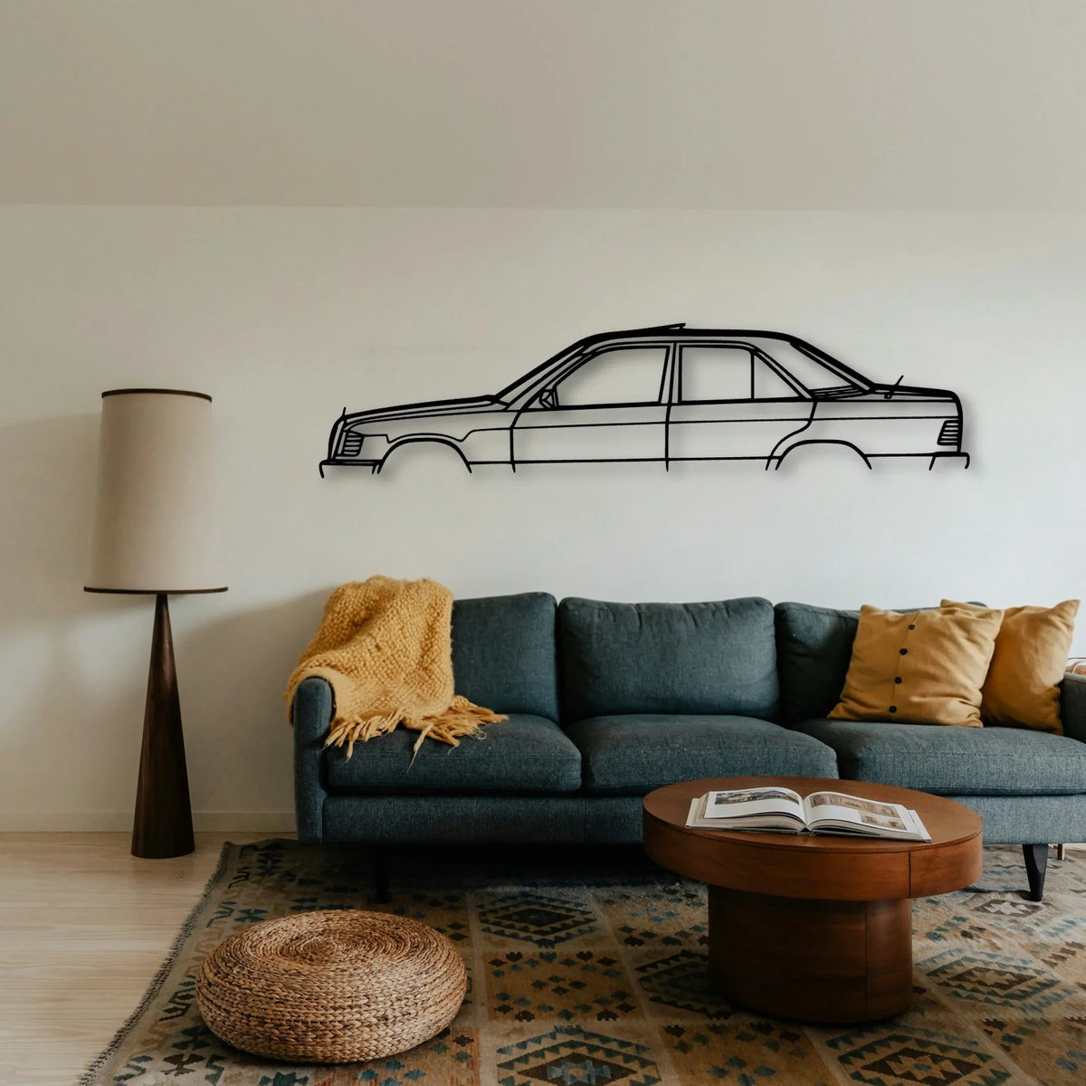 190E 1982 Classic Silhouette Metal Wall Art - Tinvibe