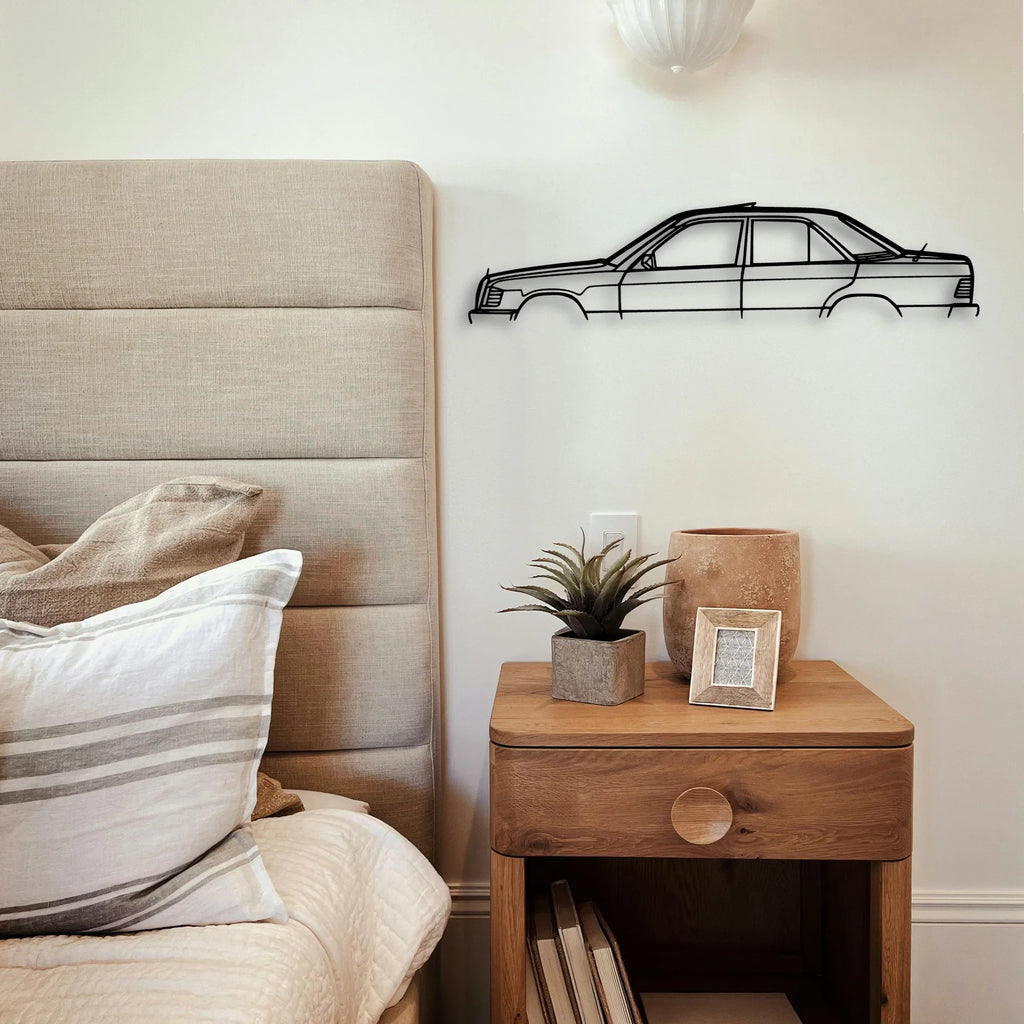 190E 1982 Classic Silhouette Metal Wall Art - Tinvibe