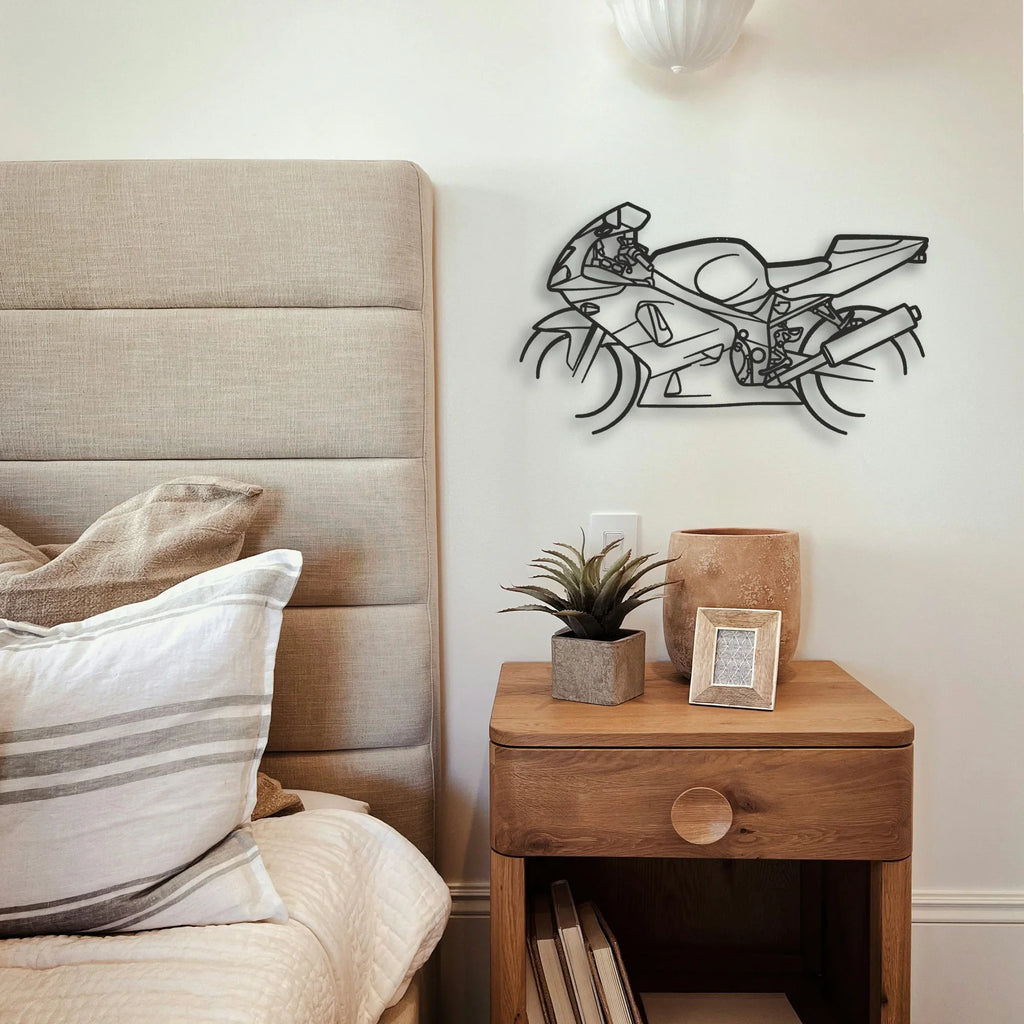 2003 Suzuki GXSR 600 Classic Motorcycle Silhouette Metal Wall Art - Tinvibe
