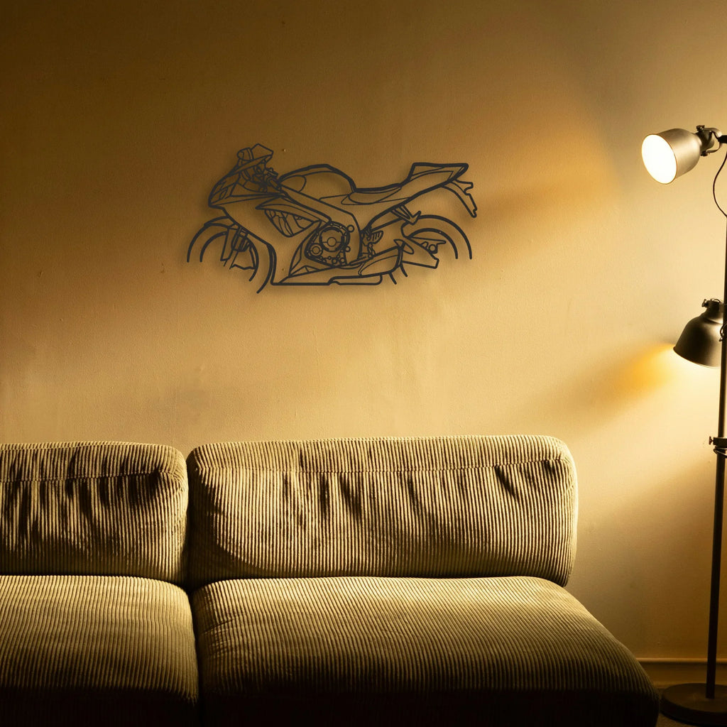 2005 Suzuki GSX R600 Classic Motorcycle Silhouette Metal Wall Art - Tinvibe