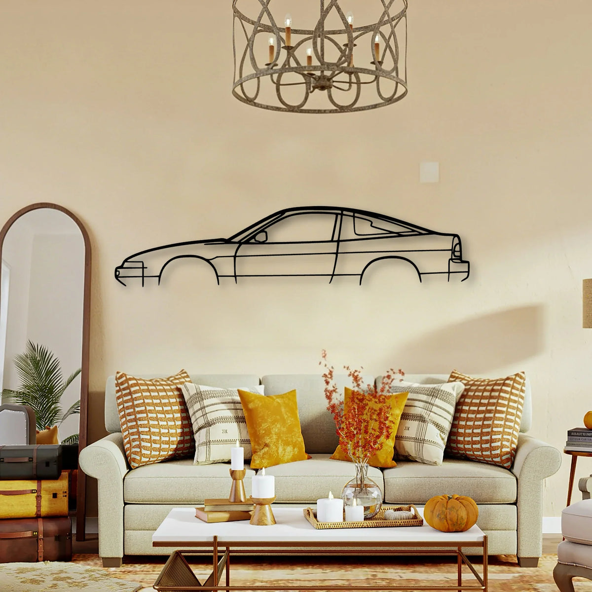 200SX S13 Classic Silhouette Metal Wall Art - Tinvibe