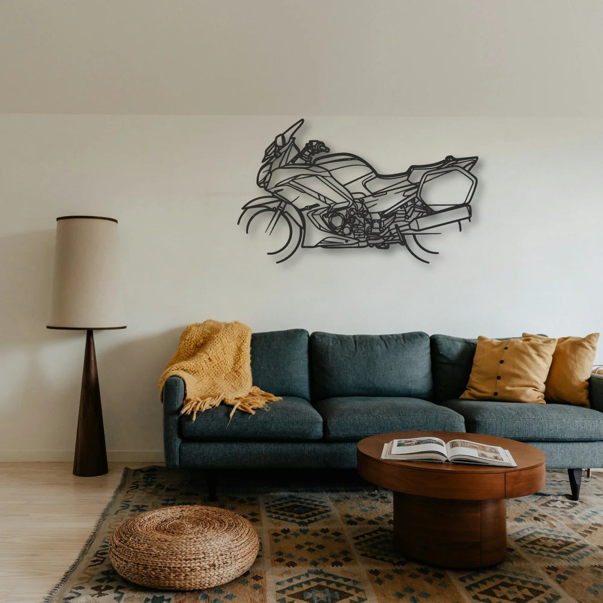 2013 Yamaha FJR1300A Classic Motorcycle Silhouette Metal Wall Art - Tinvibe