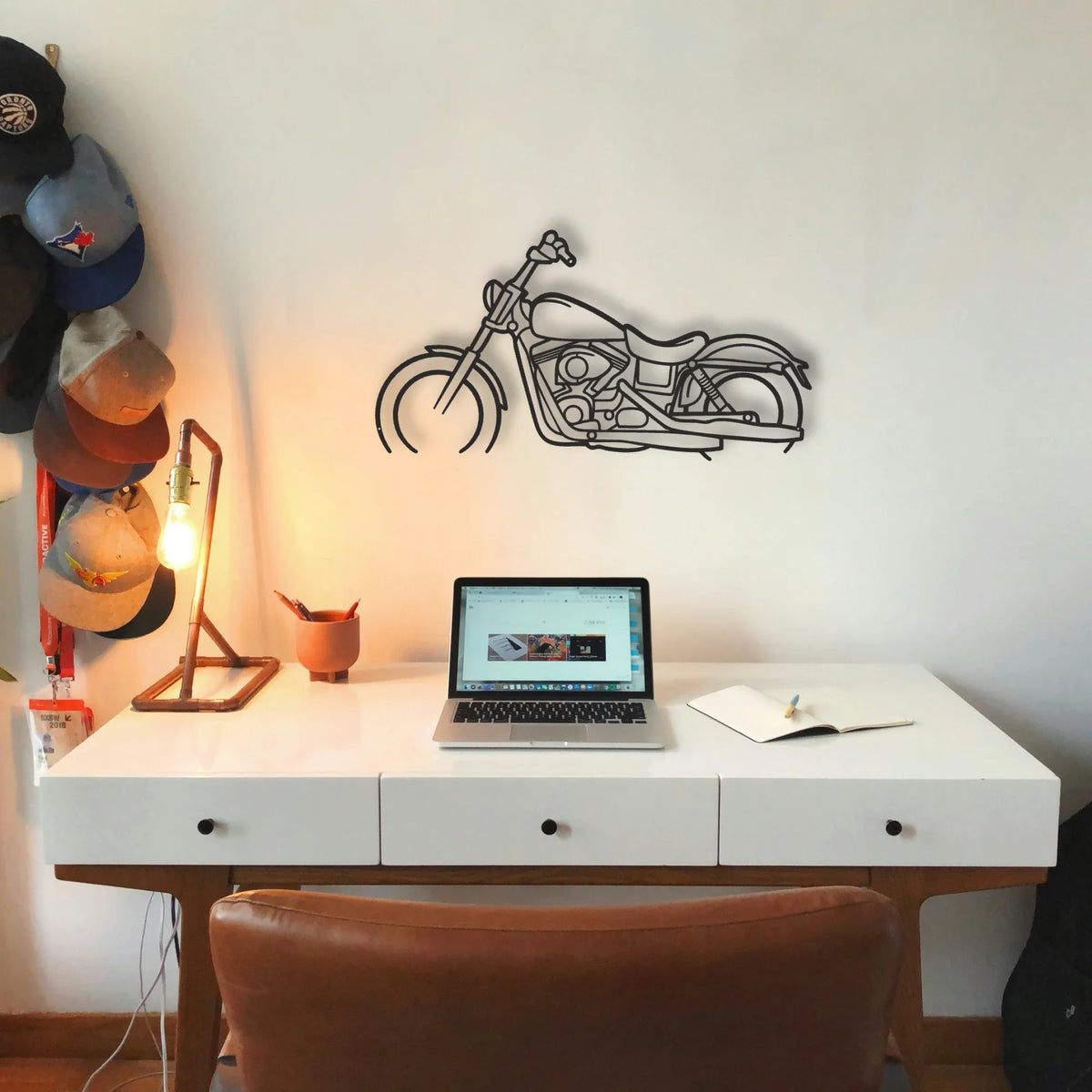 2017 Harley Davidson Dyna Street Bob Classic Motorcycle Silhouette Metal Wall Art - Tinvibe