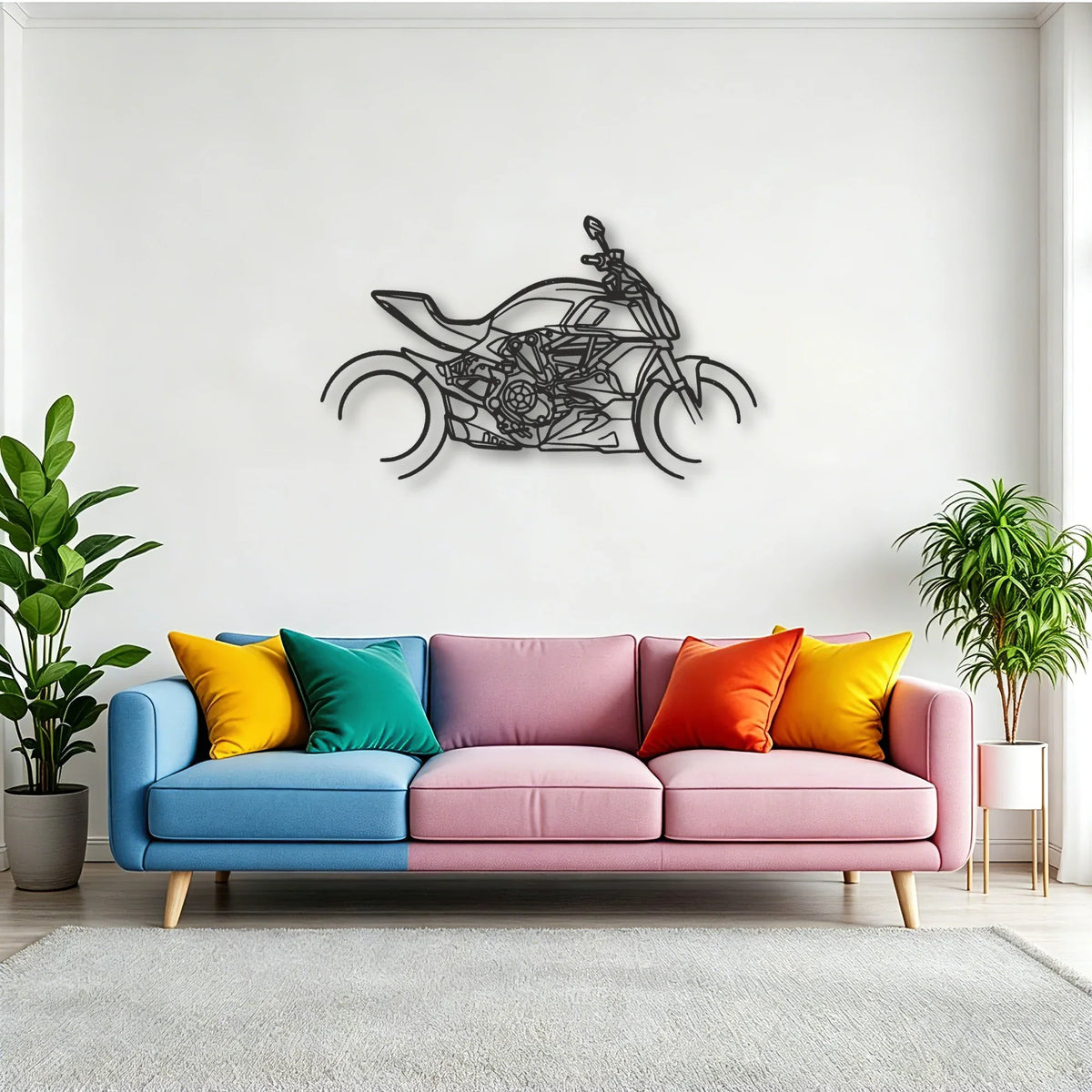 2019 Ducati Diavel 126O Classic Motorcycle Silhouette Metal Wall Art - Tinvibe