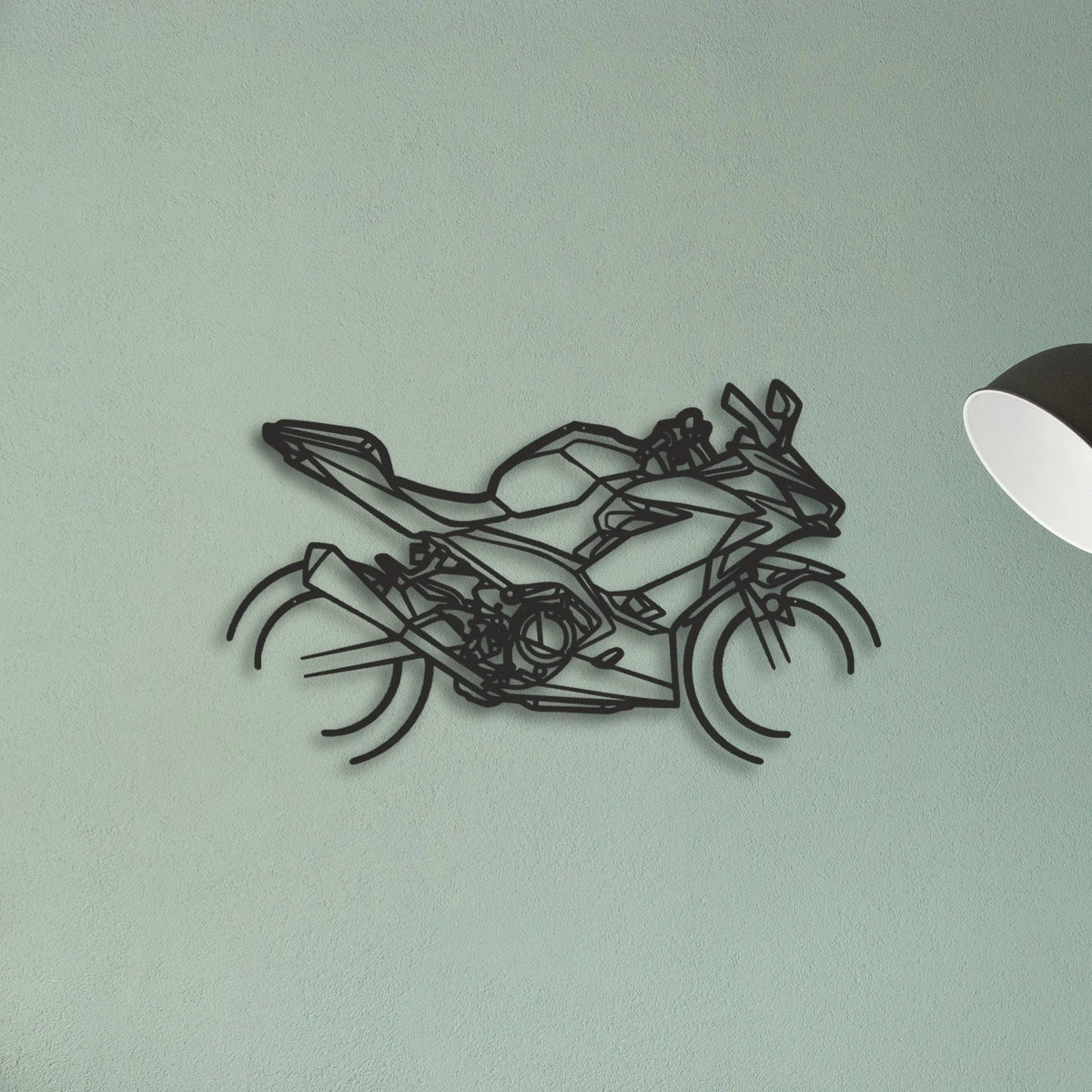 2020 Kawasaki Ninja 400 Classic Motorcycle Silhouette Metal Wall Art - Tinvibe