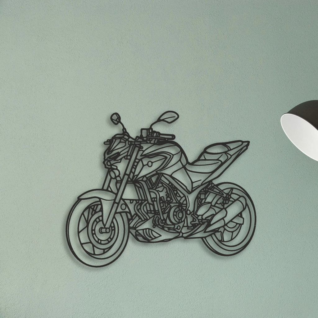 2020 Yamaha MT Classic Motorcycle Silhouette Metal Wall Art - Tinvibe
