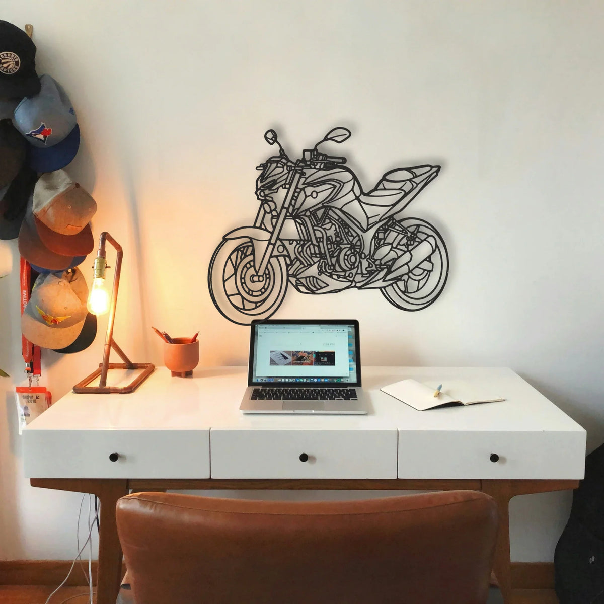 2020 Yamaha MT Classic Motorcycle Silhouette Metal Wall Art - Tinvibe