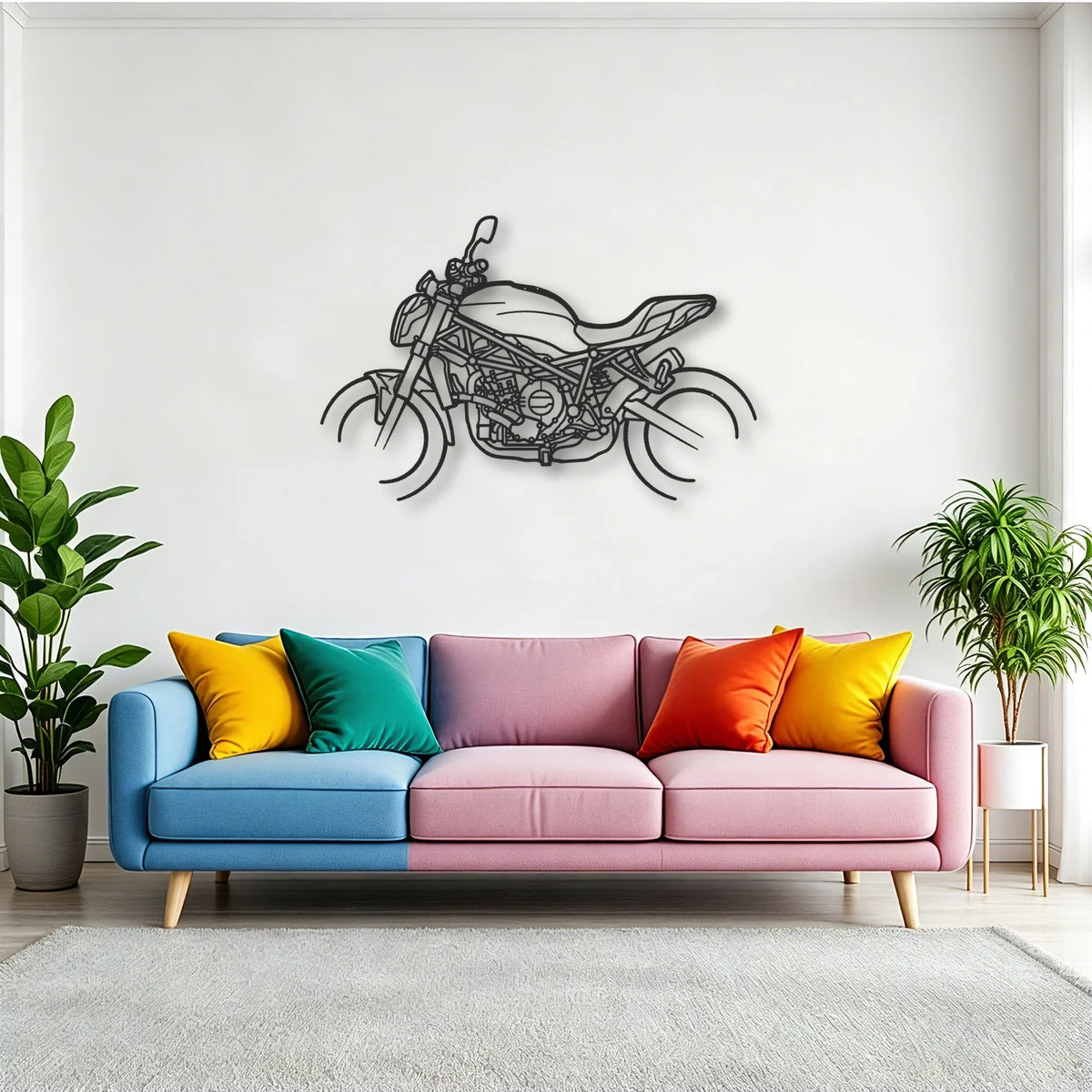 2023 Benelli 752 S E5 Classic Motorcycle Silhouette Metal Wall Art - Tinvibe
