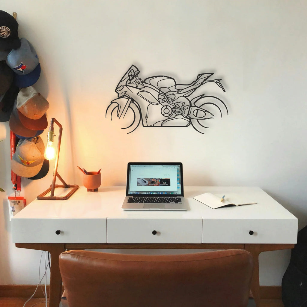 2024 Ducati Panigale V2 Classic Motorcycle Silhouette Metal Wall Art - Tinvibe