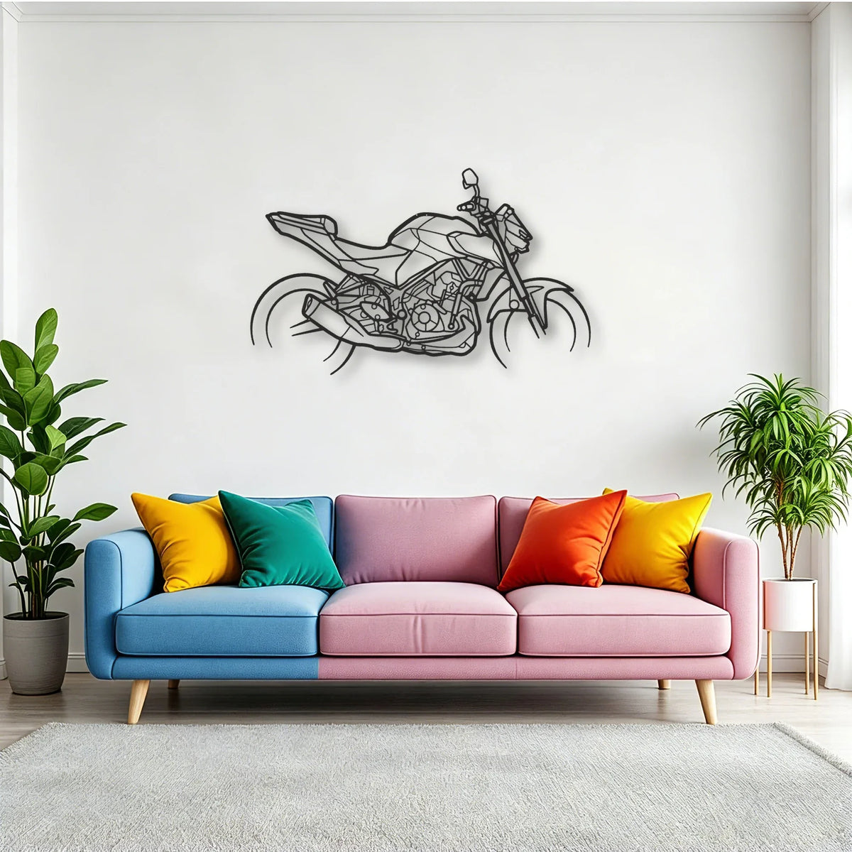 2025 Yamaha MT Classic Motorcycle Silhouette Metal Wall Art - Tinvibe