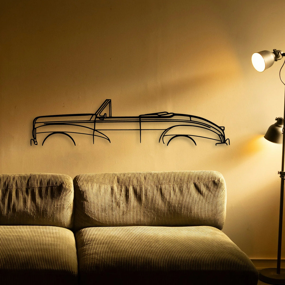 203 Convertible 1952 Classic Silhouette Metal Wall Art - Tinvibe
