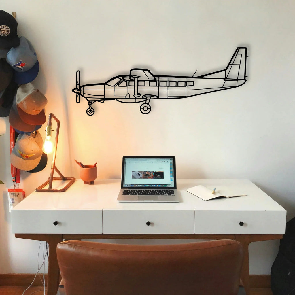 206 Turbo Stationair Classic Aircraft Silhouette Metal Wall Art - Tinvibe