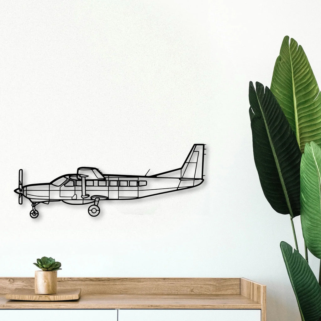 206 Turbo Stationair Classic Aircraft Silhouette Metal Wall Art - Tinvibe