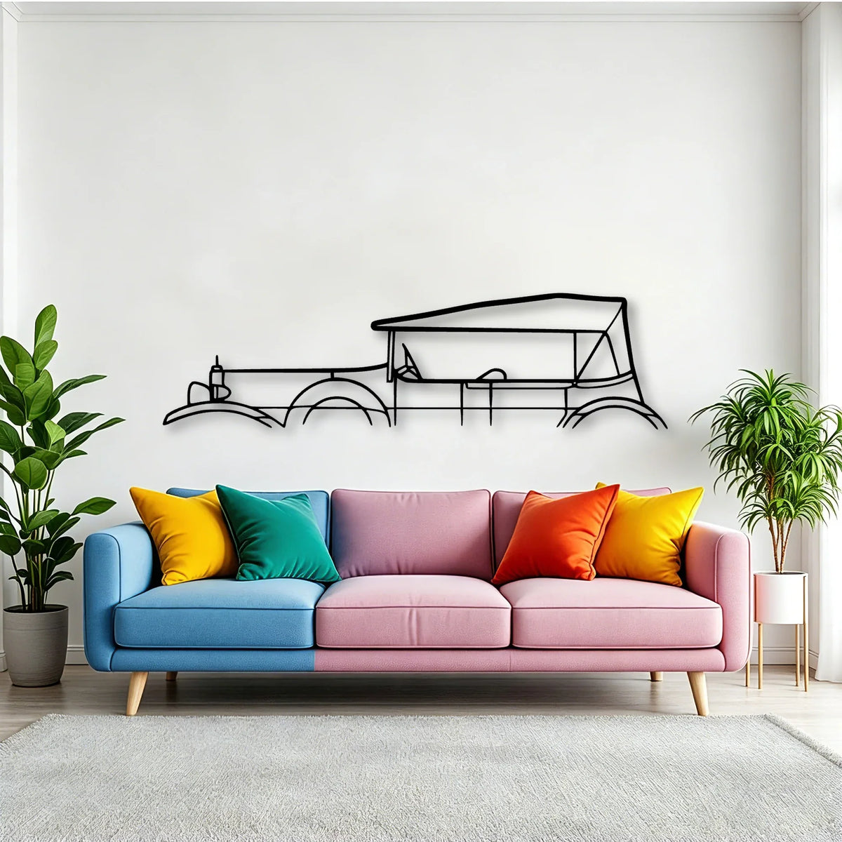 20 40 Tourer 1924 Classic Silhouette Metal Wall Art - Tinvibe