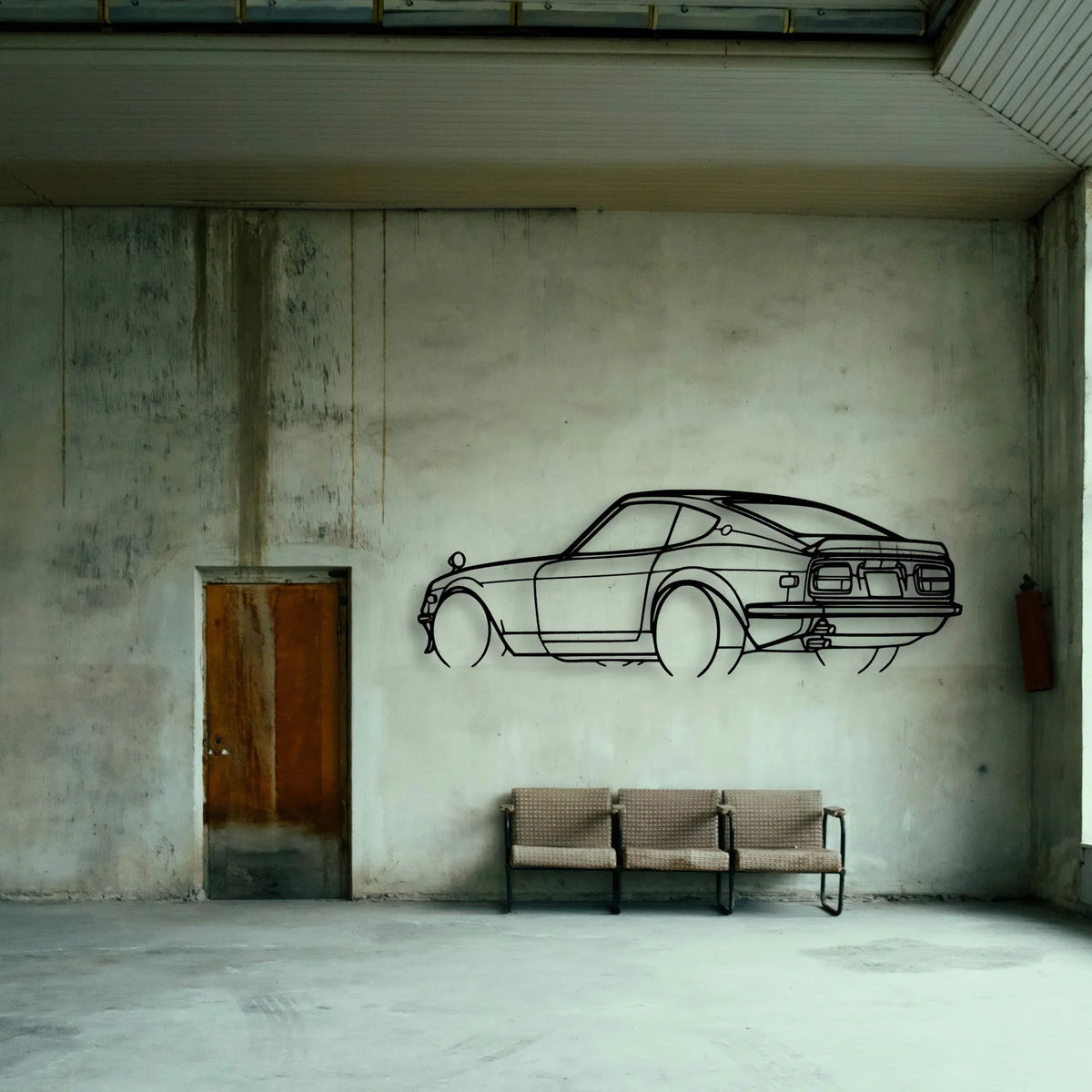 240Z 1972 Angle Classic Silhouette Metal Wall Art - Tinvibe