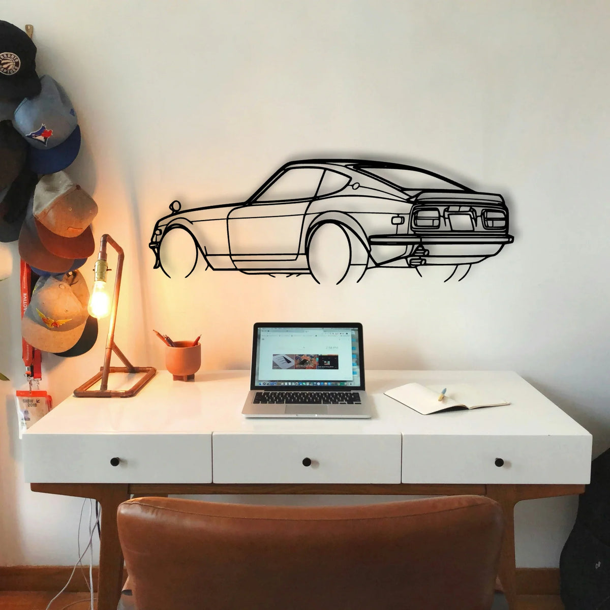 240Z 1972 Angle Classic Silhouette Metal Wall Art - Tinvibe