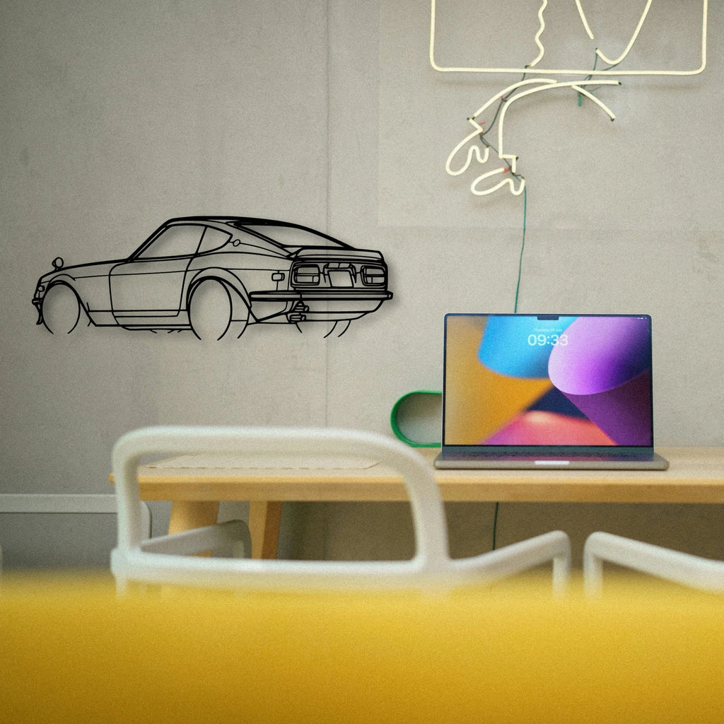 240Z 1972 Angle Classic Silhouette Metal Wall Art - Tinvibe