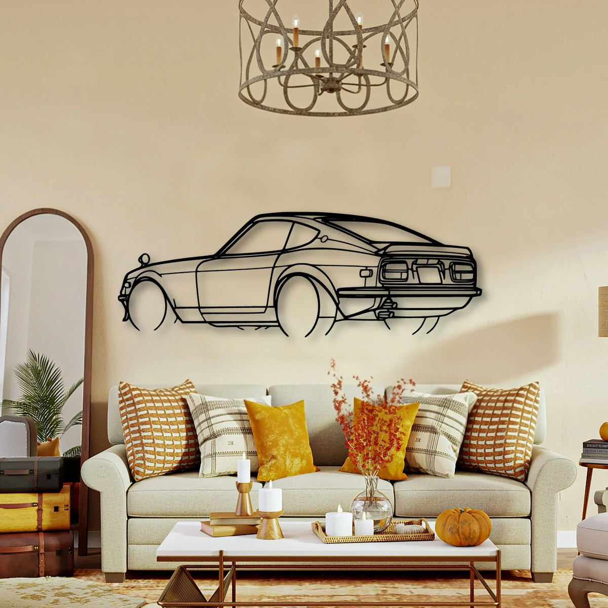 240Z 1972 Angle Classic Silhouette Metal Wall Art - Tinvibe