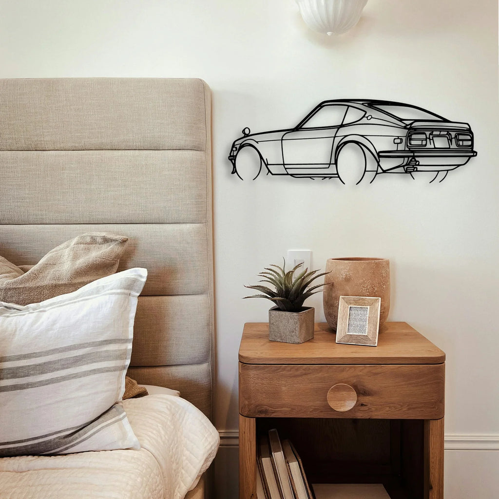 240Z 1972 Angle Classic Silhouette Metal Wall Art - Tinvibe