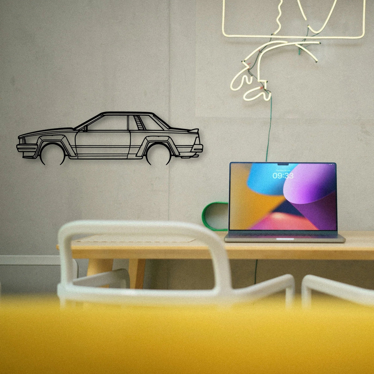 240RS 1983 Classic Silhouette Metal Wall Art - Tinvibe