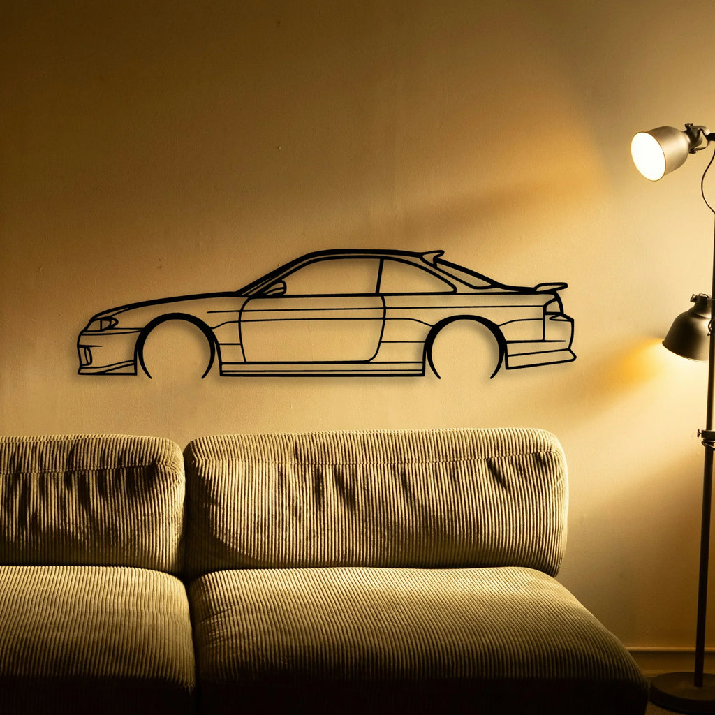240SX S14 5 Classic Silhouette Metal Wall Art - Tinvibe