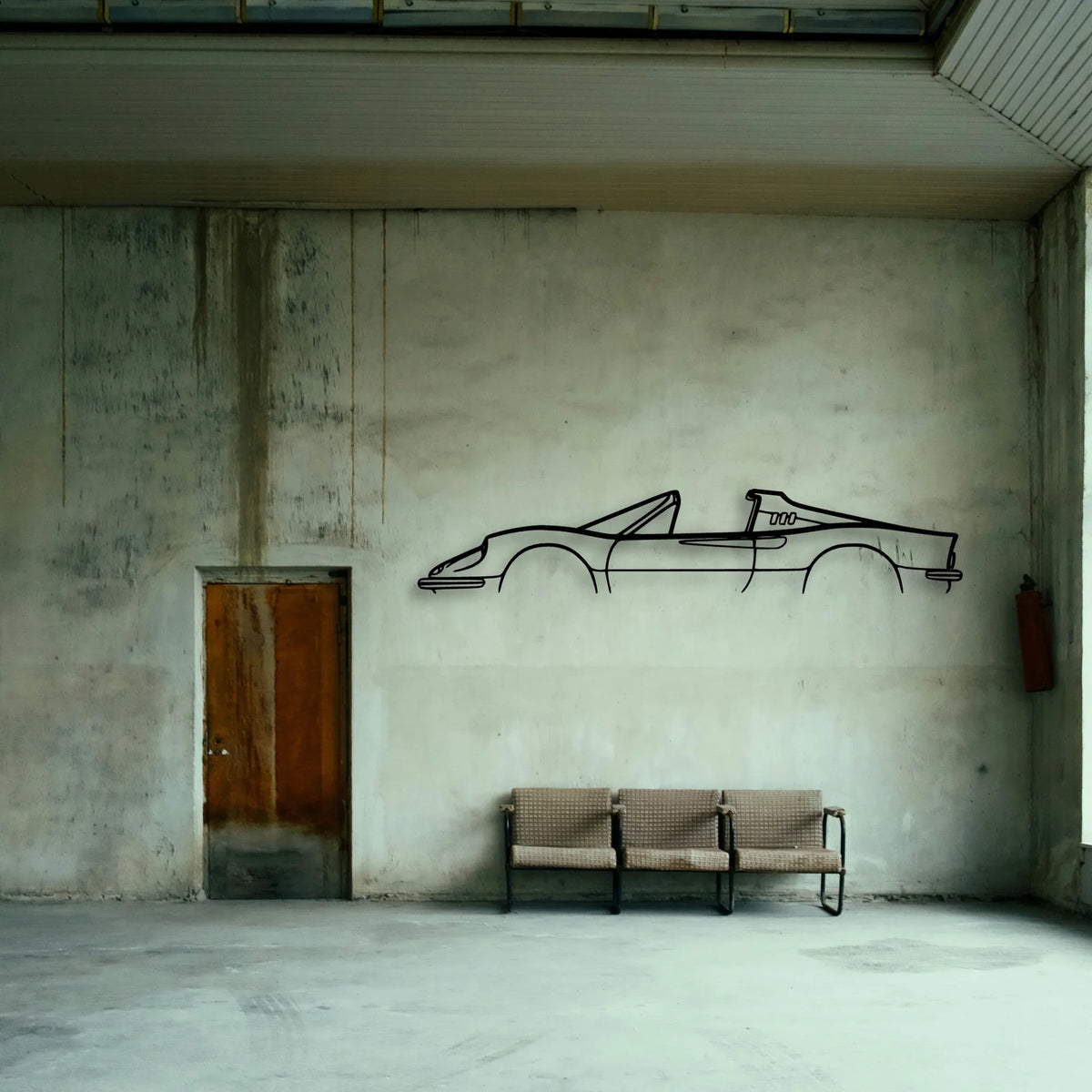 246 GTS Dino Classic Silhouette Metal Wall Art - Tinvibe