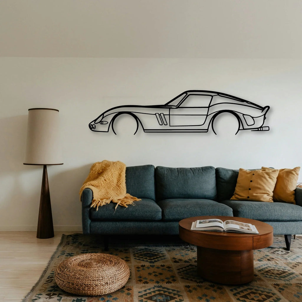 250 GTO 1965 2 Classic Silhouette Metal Wall Art - Tinvibe