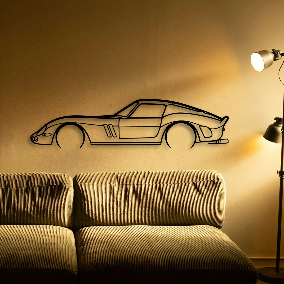 250 GTO 1965 2 Classic Silhouette Metal Wall Art - Tinvibe