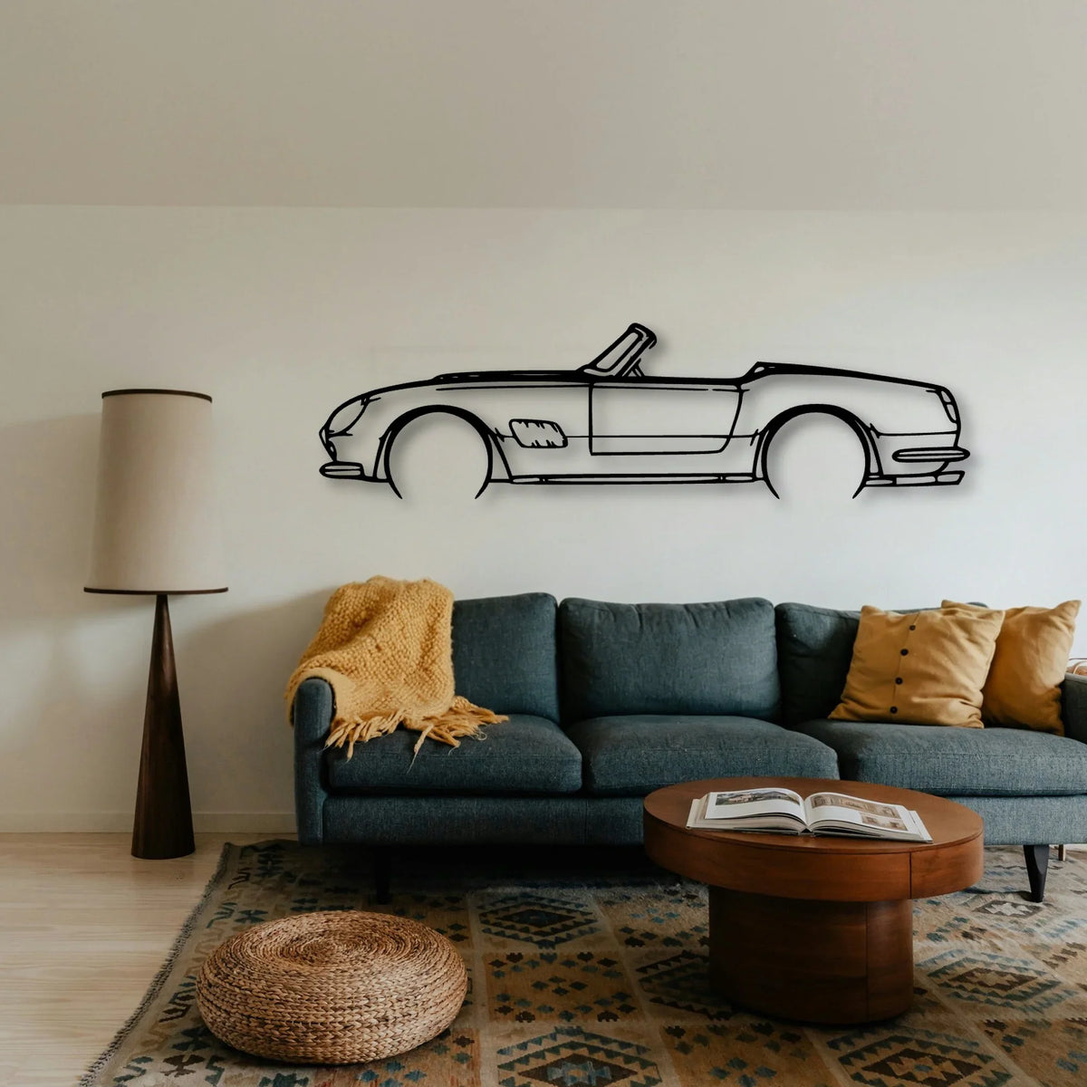 250 GT California Classic Silhouette Metal Wall Art - Tinvibe
