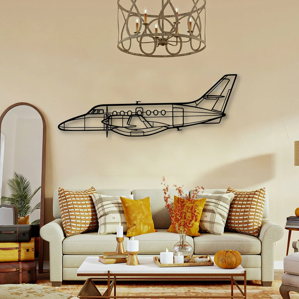 340B Plus Classic Aircraft Silhouette Metal Wall Art - Tinvibe