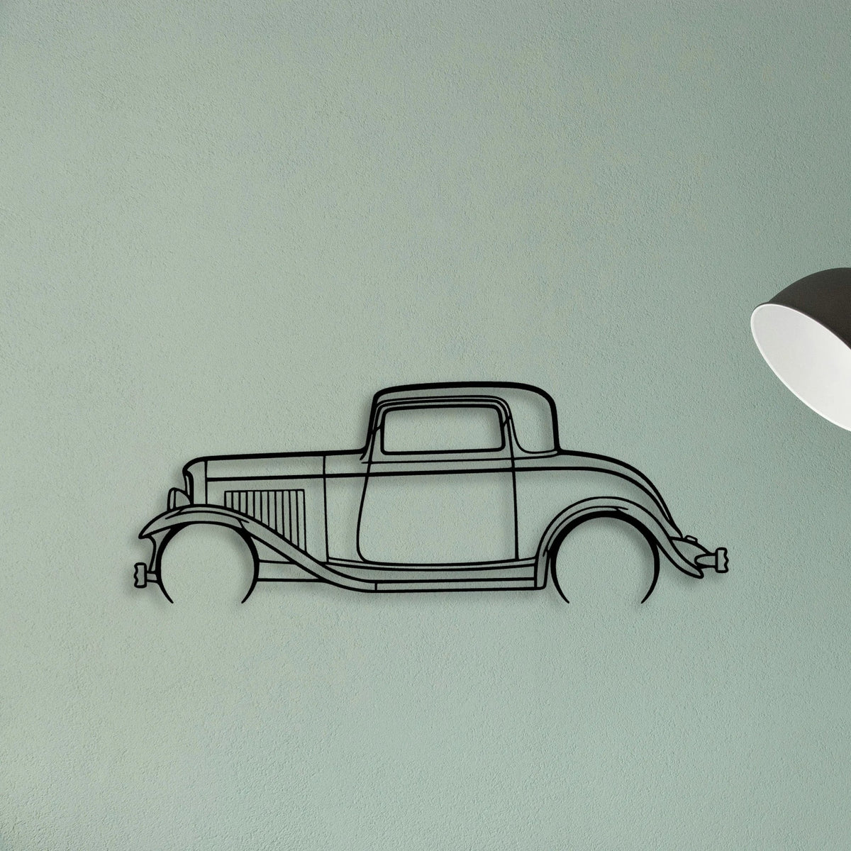 3 Window Coupe 1932 Classic Silhouette Metal Wall Art - Tinvibe
