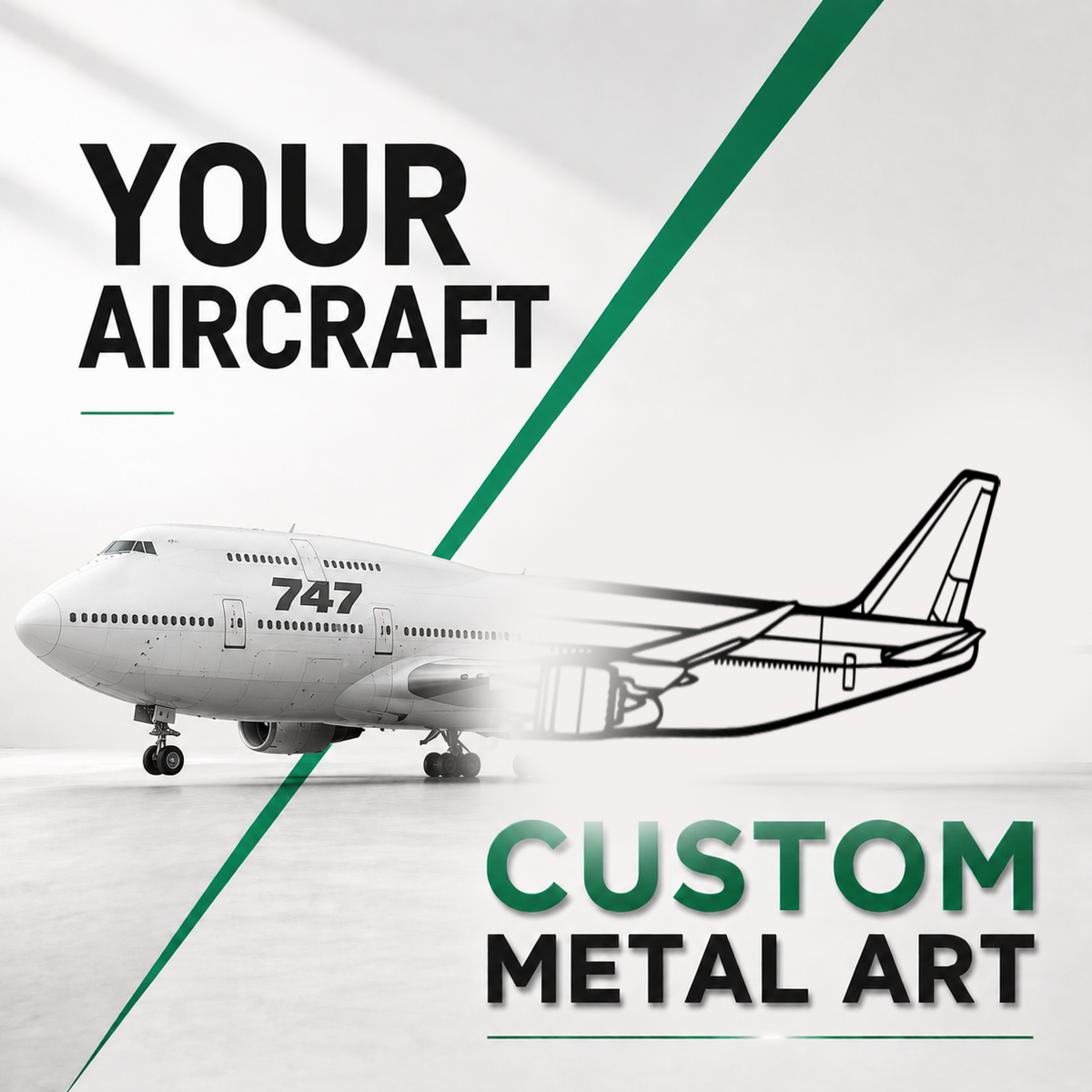 Your Custom Aircraft Silhouette Metal Art Service - Tinvibe