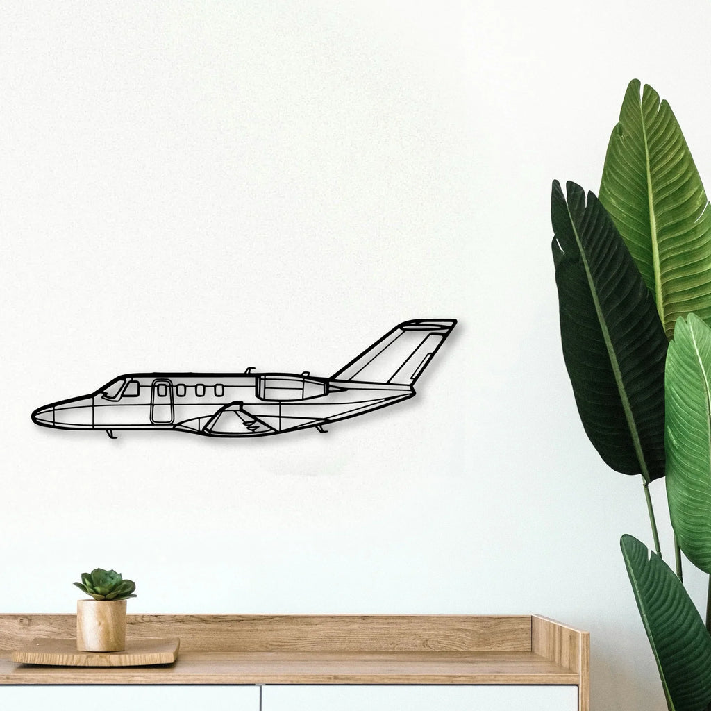 525B CJ3 Classic Aircraft Silhouette Metal Wall Art - Tinvibe
