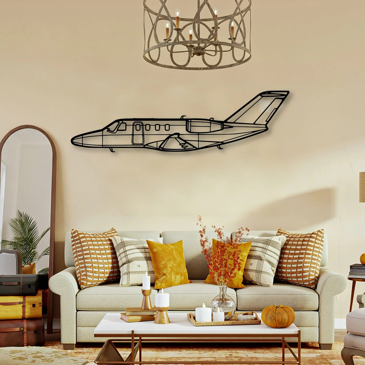 525B CJ3 Classic Aircraft Silhouette Metal Wall Art - Tinvibe