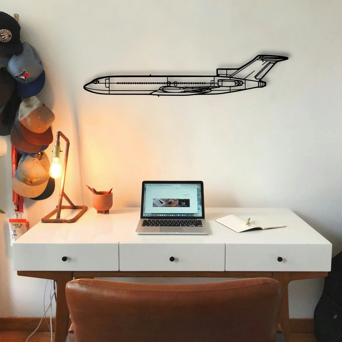 727 Classic Aircraft Silhouette Metal Wall Art - Tinvibe