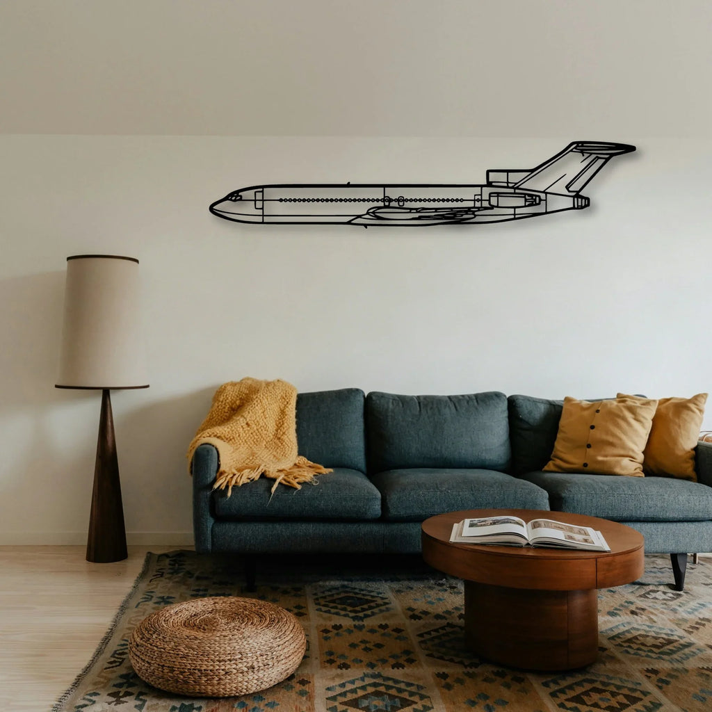 727 Classic Aircraft Silhouette Metal Wall Art - Tinvibe
