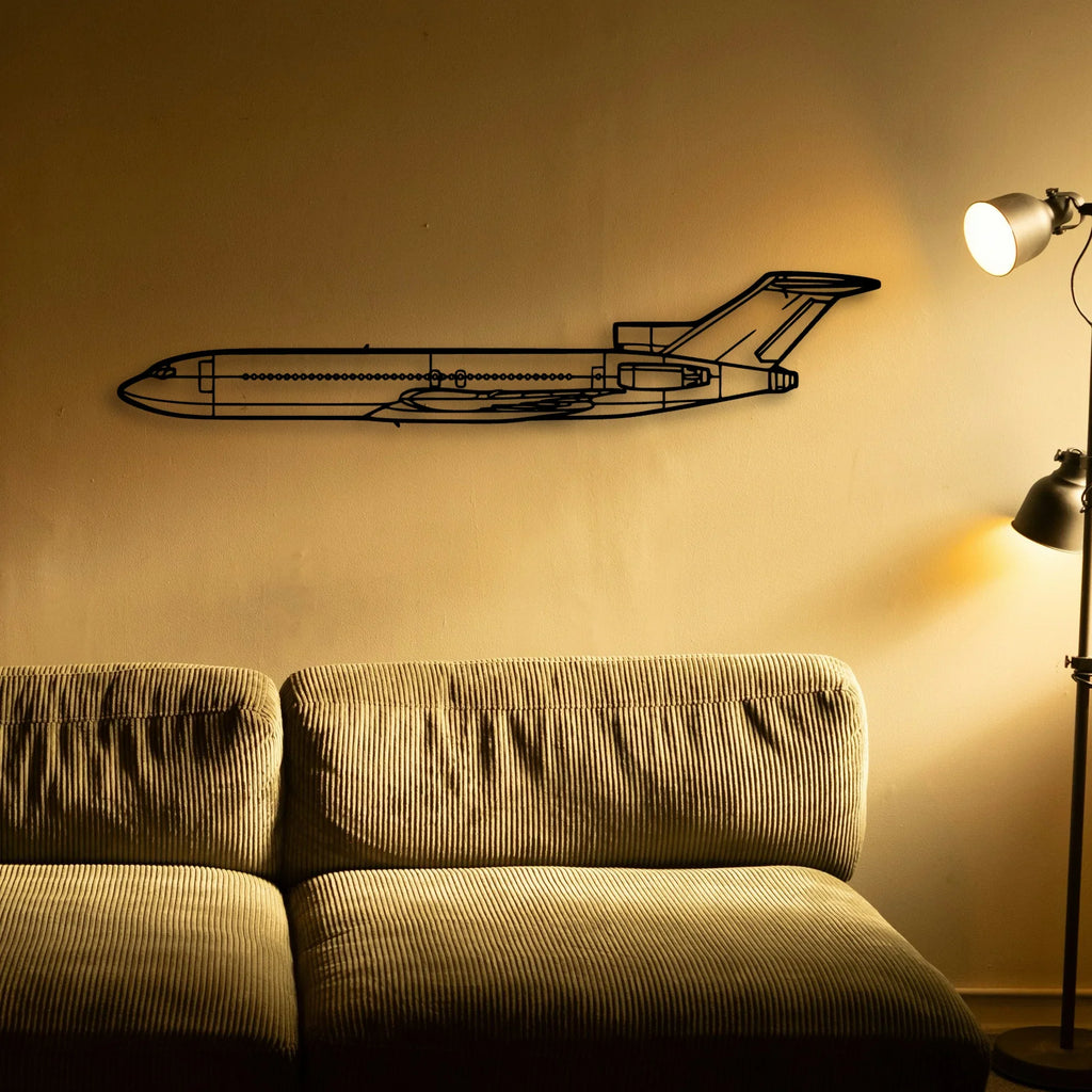 727 Classic Aircraft Silhouette Metal Wall Art - Tinvibe