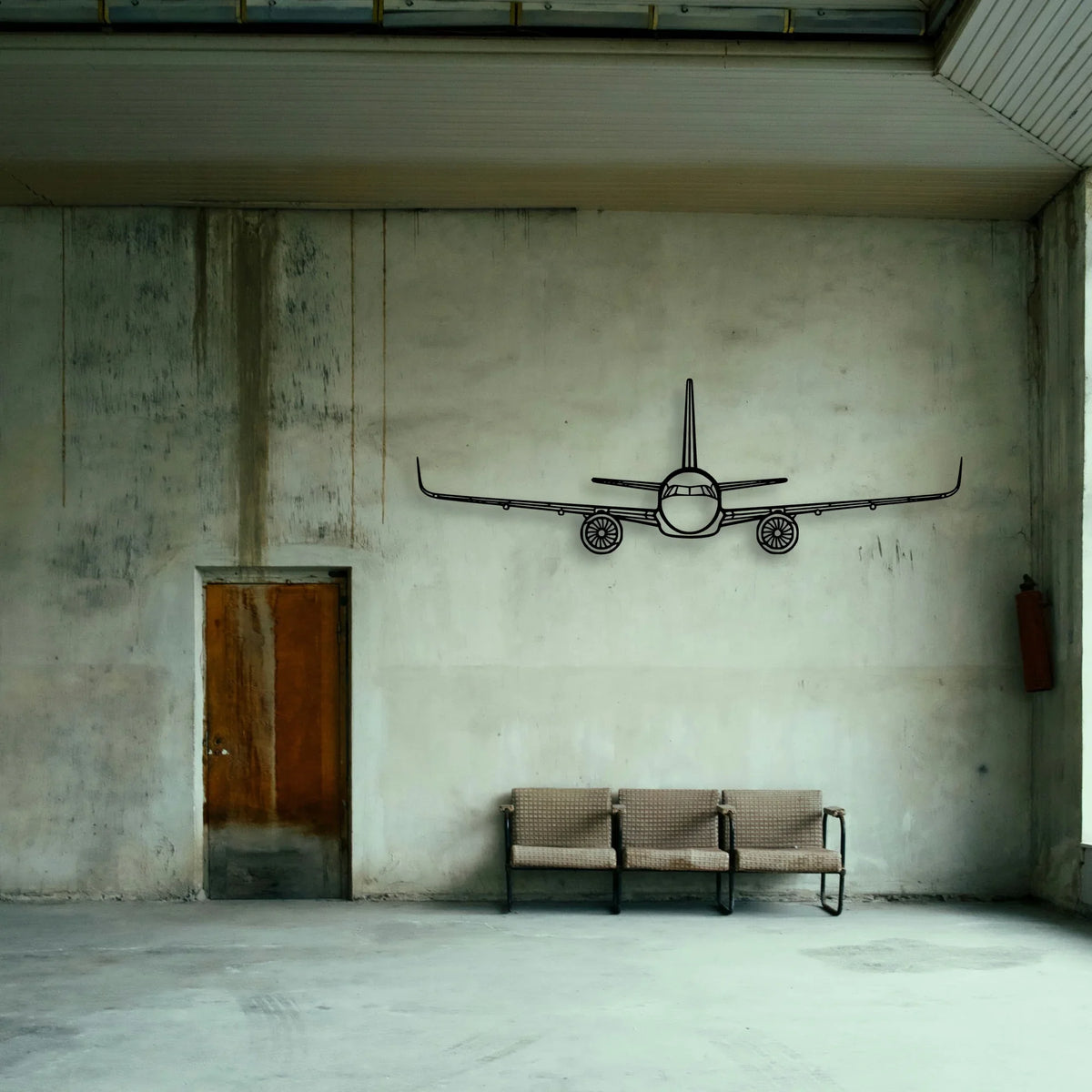 747 400F 2 Classic Aircraft Silhouette Metal Wall Art - Tinvibe