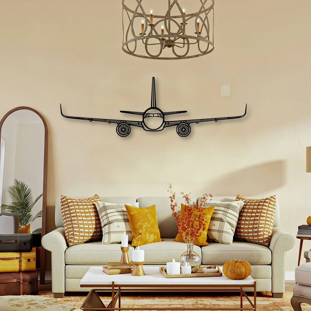 747 400F 2 Classic Aircraft Silhouette Metal Wall Art - Tinvibe
