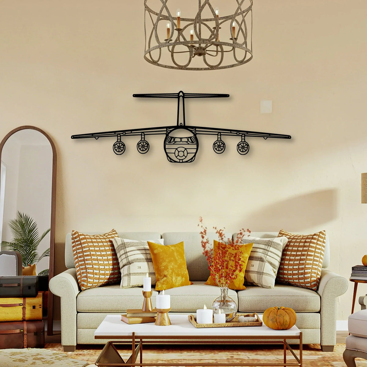747 8 2 Classic Aircraft Silhouette Metal Wall Art - Tinvibe