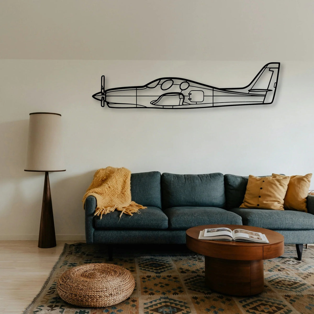 7AC Champion Classic Aircraft Silhouette Metal Wall Art - Tinvibe