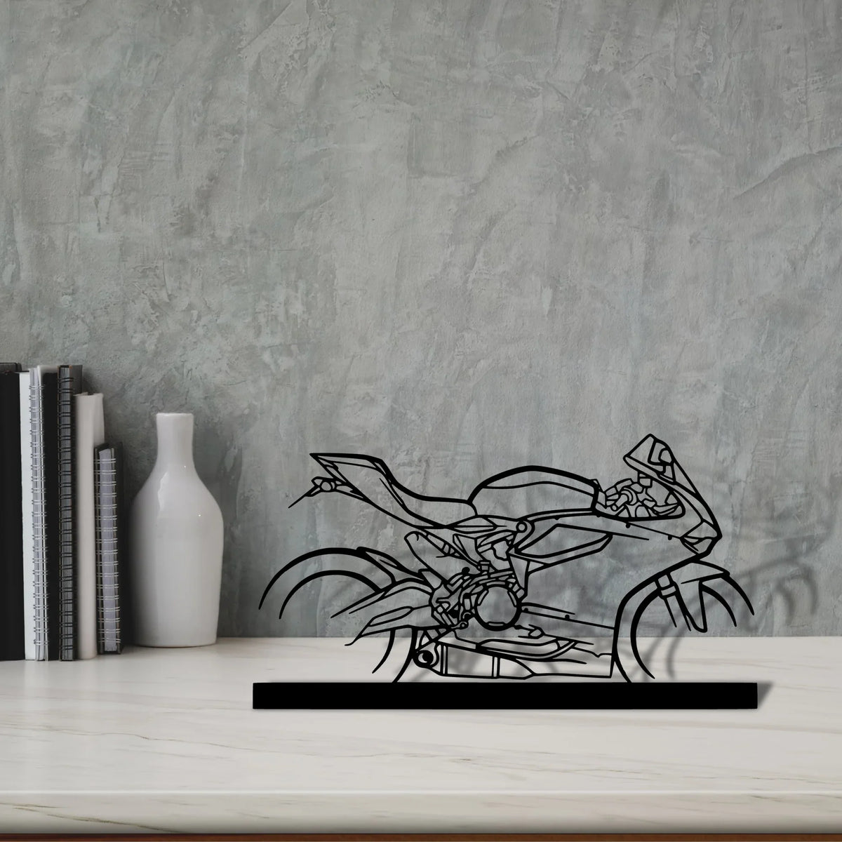 899-panigale Silhouette Metal Art Stand - Tinvibe