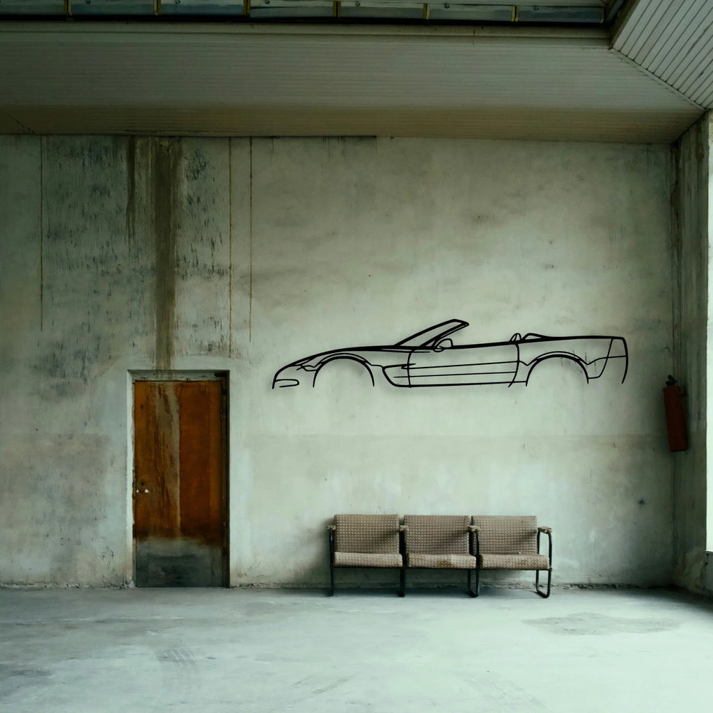 C5 Cabrio 2002 Classic Silhouette Metal Wall Art - Tinvibe