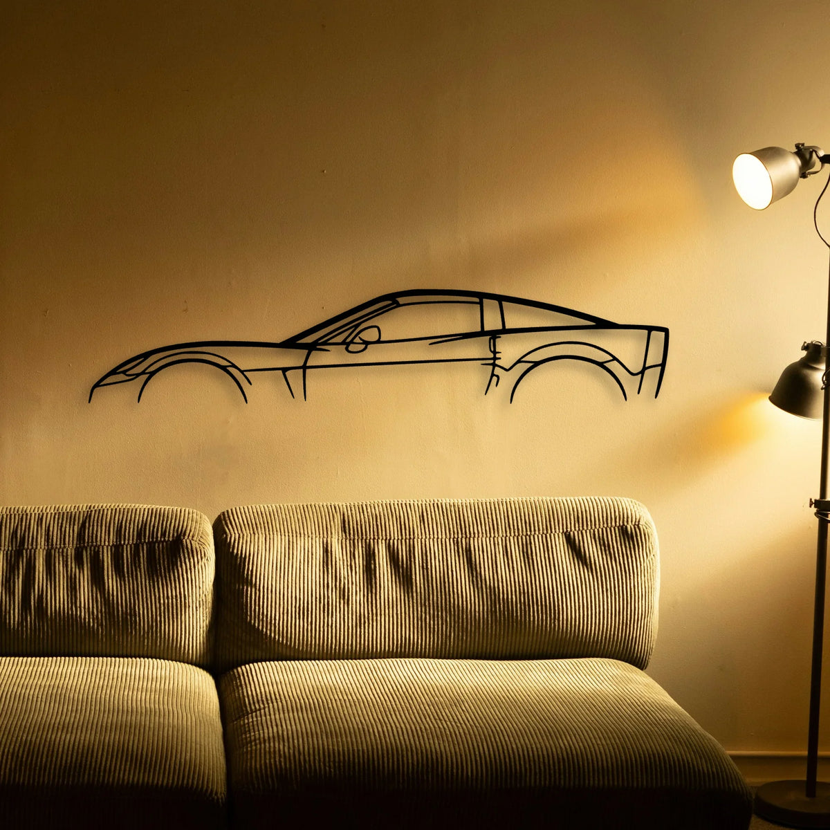 C6 Z06 2 Classic Silhouette Metal Wall Art - Tinvibe