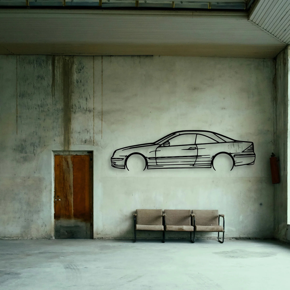 CL55 AMG 2004 Classic Silhouette Metal Wall Art - Tinvibe